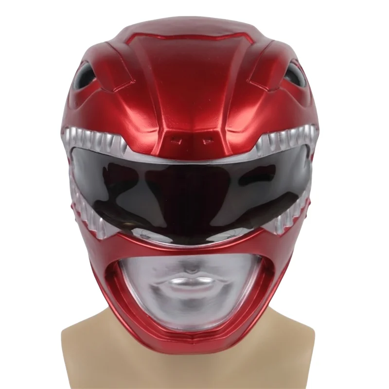 Em estoque halloween power rangers capacete super-herói equipe guerreiro vermelho cosplay máscara acessórios traje para adultos crianças presente de halloween