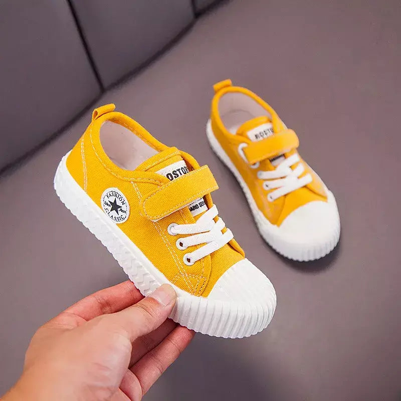 Sapatos de lona infantis sola macia confortável sapatos de biscoito meninos e meninas respirável antiderrapante lazer esportes sapatos de lona