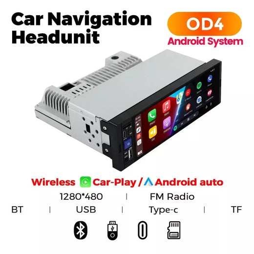 Mekede 6.86 ''1din com fio sem fio carplay android auto mp5 rádio do carro reprodutor multimídia bt fm espelho link áudio estéreo do carro