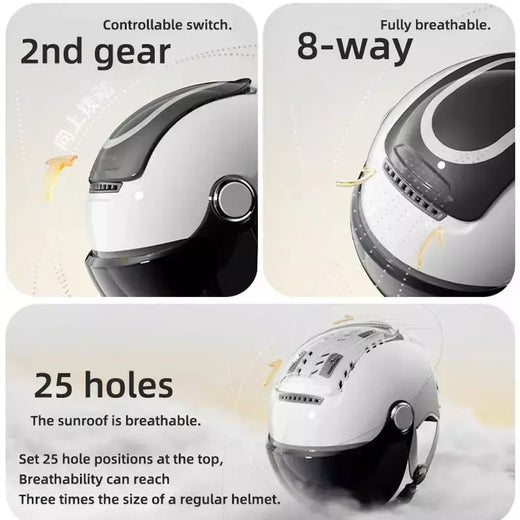 Bibee capacete da motocicleta elétrica verão respirável bicicleta elétrica rosto aberto capacete das mulheres dos homens lentes duplas jet scooter metade capacetes