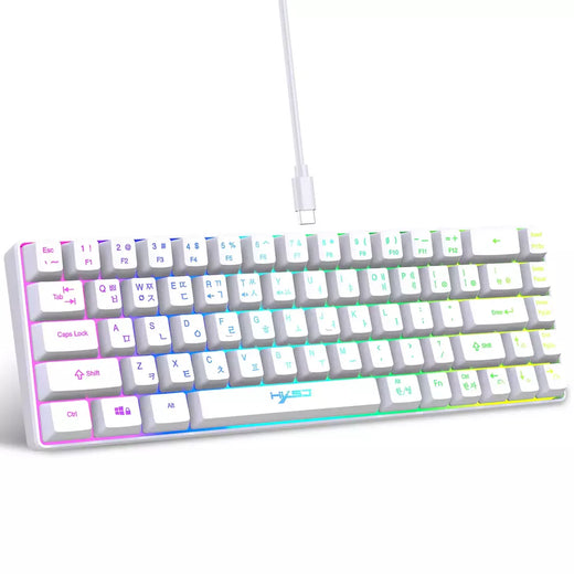 USB Wired Gaming Keyboard, 20 RGB Backlight, 68 Chaves, Portátil, Windows Laptops, Computador