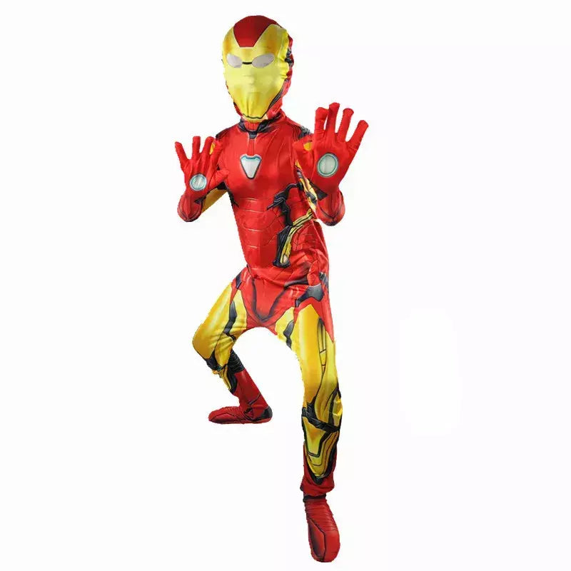 Crianças super-herói bodysuit milhas cosplay peter parker traje dos desenhos animados halloween conjunto com capuz traje de férias macacão com capuz separado