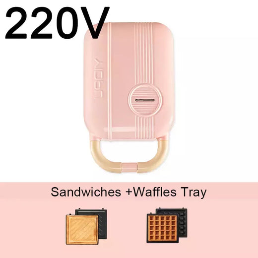 Mini máquina de café da manhã tipo panqueca, fornos elétricos para café da manhã, panquecas e waffle