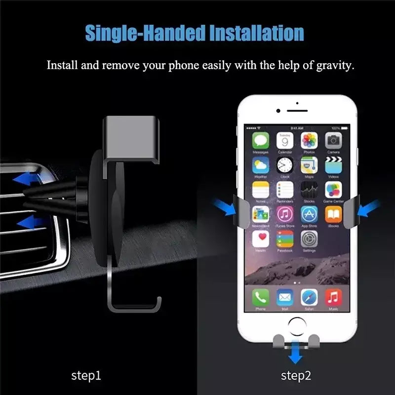 Suporte de carro de gravidade, clipe de montagem de ventilação de ar automático, suporte de celular sem gps magnético, suporte de telefone móvel para iphone 14 xiaomi samsung