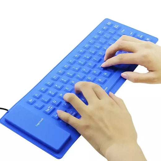 Teclado de computador macio do silicone mudo, 85 chaves, USB prendido, portátil, mini, portátil, PC, dobramento, impermeável
