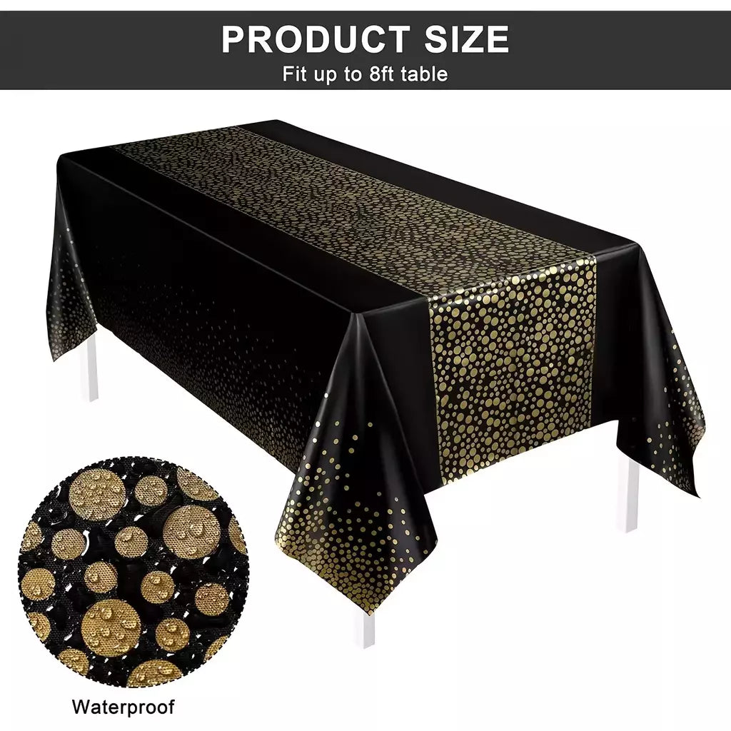 Toalha de mesa descartável com bolinhas pequenas, impermeável e engrossada, para decoração, festa de aniversário e casamento, 54x10 8 polegadas, 1pc
