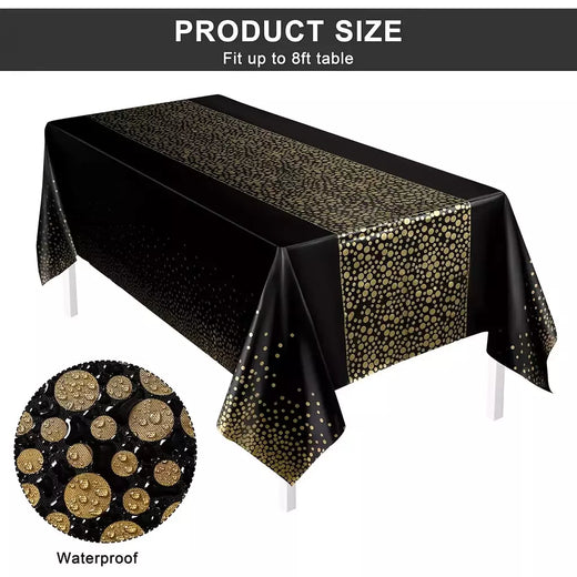 Toalha de mesa descartável com bolinhas pequenas, impermeável e engrossada, para decoração, festa de aniversário e casamento, 54x10 8 polegadas, 1pc