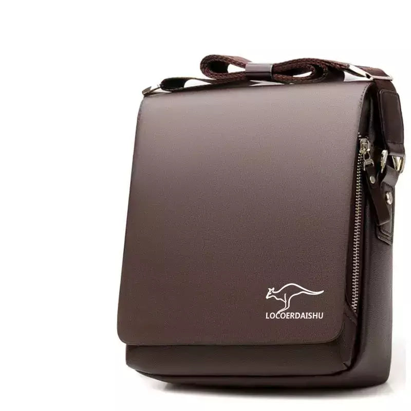 Bolsa de couro para homens, bolsa mensageiro vintage, bolsa crossbody casual, bolsa de negócios, marca de luxo, clássica, nova, promoção