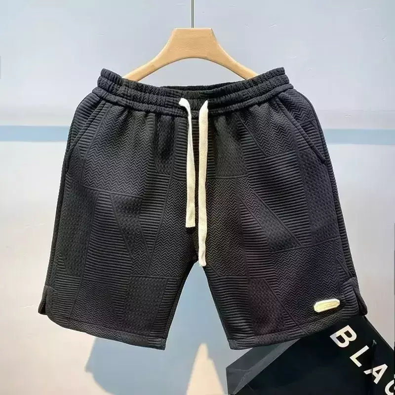 Shorts de verão folgados masculinos, casacos casuais, calças de praia grandes, remendo, novo estilo, moda