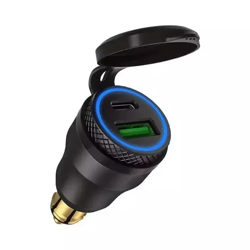 Carregador à prova d'água para motocicleta 30w qc3.0 usb tipo c pd adaptador de alimentação hella din tomada carregador rápido para bmw ducati triumph