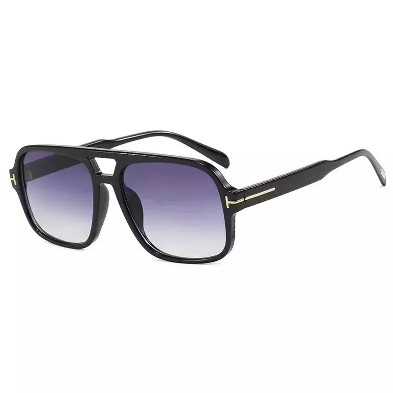 Óculos de sol piloto retrô para homens e mulheres, quadrados, pontes duplas, armação extragrande, tons, UV400, tendências, moda, atacado, novo