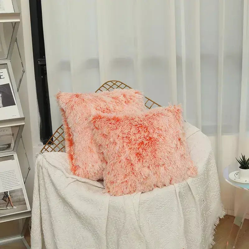 Capa de almofada luxuosa de pele sintética, capa de almofada super macia para sofá-cama, sala de estar, capa de almofada fofa, 45x45 cm, decoração de casa