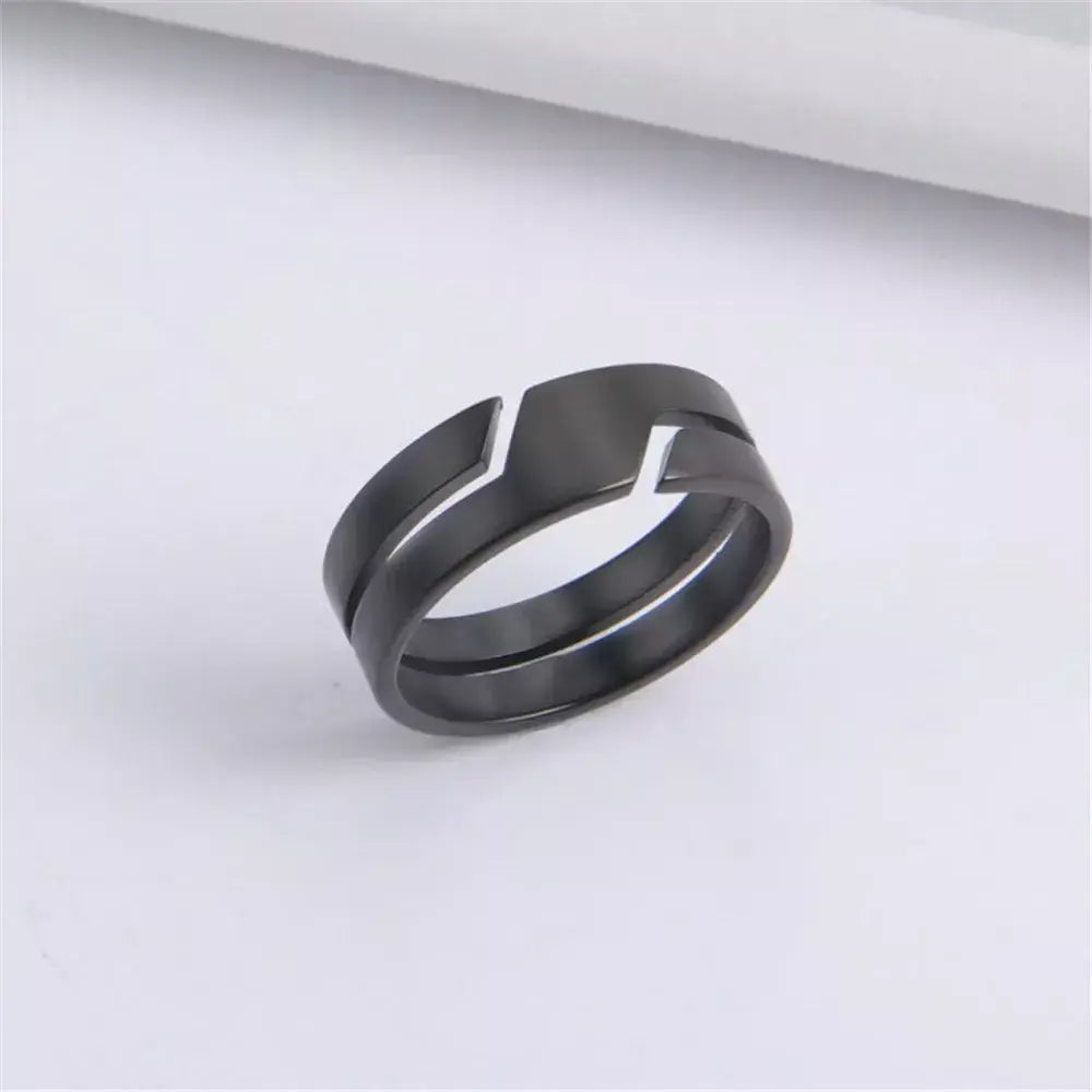 Skyrim anel de aço inoxidável para homens mulheres preto minimalista casual anéis de dedo 2025 casal jóias presente de casamento para amante