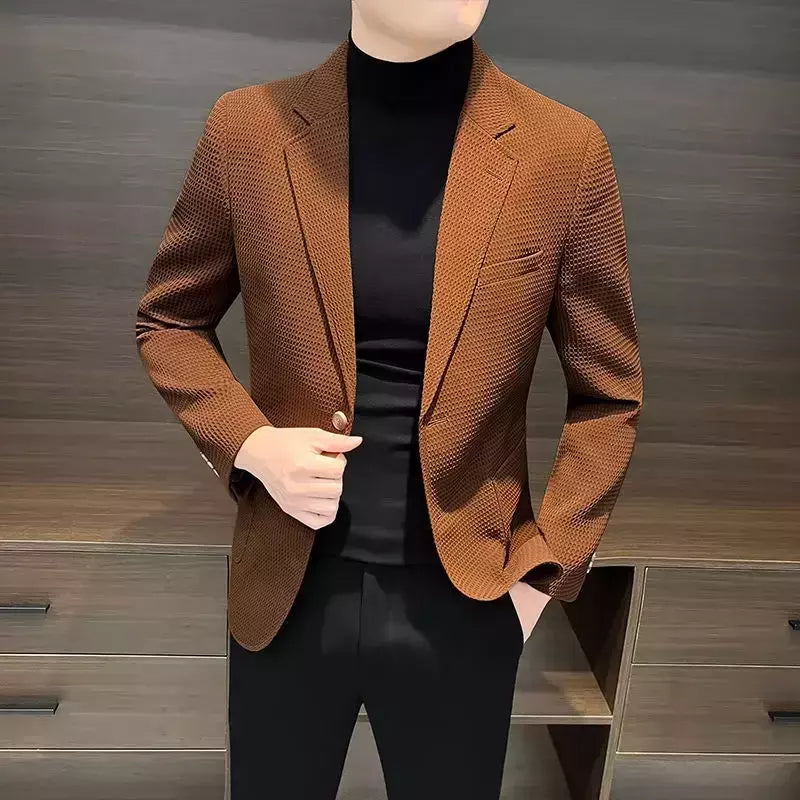 Blazer fino preto slim fit masculino, jaquetas masculinas, casaco de negócios, estilista de luxo, roupas de alta qualidade, novo, 2021