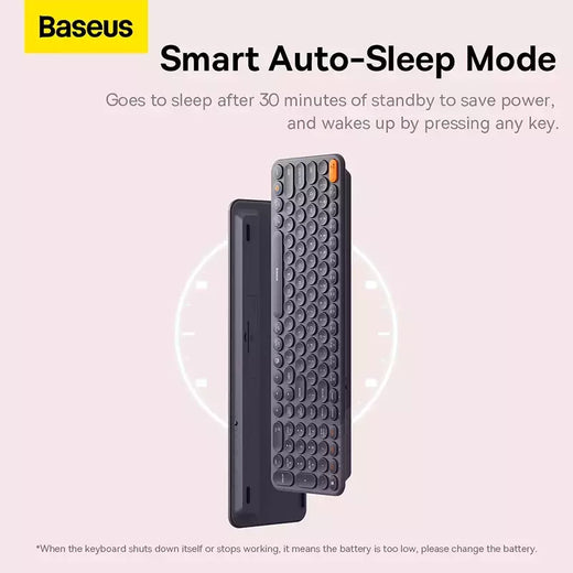 Baseus-Teclado Ergonômico Sem Fio, 2.4G, Bluetooth 5.0, Keycap Numérico para iPad, MacBook, Tablet, Laptop, PC, Office Game
