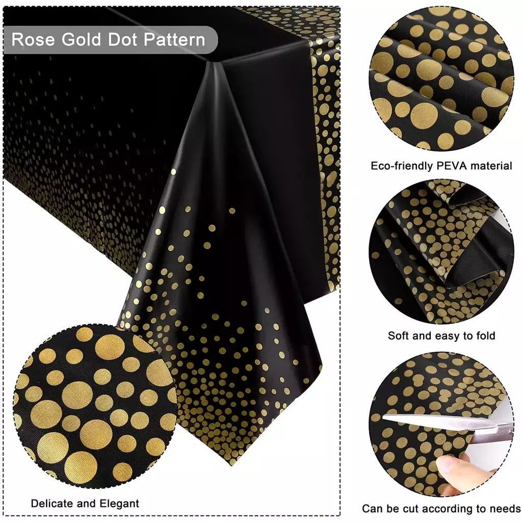 Toalha de mesa descartável com bolinhas pequenas, impermeável e engrossada, para decoração, festa de aniversário e casamento, 54x10 8 polegadas, 1pc