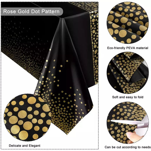 Toalha de mesa descartável com bolinhas pequenas, impermeável e engrossada, para decoração, festa de aniversário e casamento, 54x10 8 polegadas, 1pc