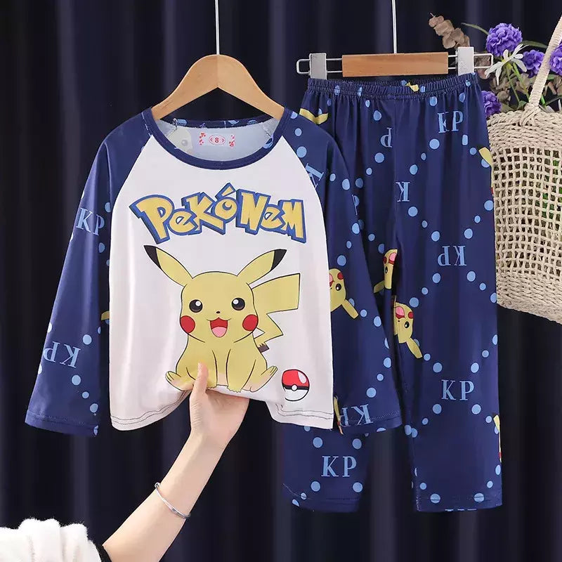 Pijamas Pokémon unissex para crianças, roupas da moda para meninos e meninas, crianças e meninas