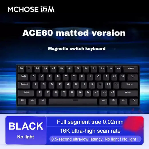 MCHOSE ACE68 ACE60 Pro Teclado magnético com fio mecânico para jogos 0,01 mm RapidTrigg 8000 Hz SOCD/Rs 0,125 ms 128 K Taxa de amostragem