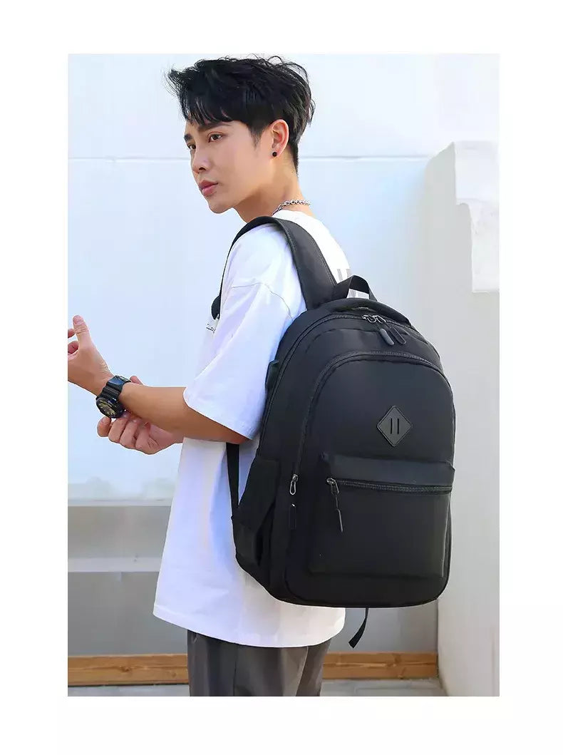 Mochila de carregamento USB impermeável para homens, sacos traseiros do escritório do negócio, mochila para laptop casual, mochilas escolares masculinas, 15,6";;VERDADEIRO;;"CINZA