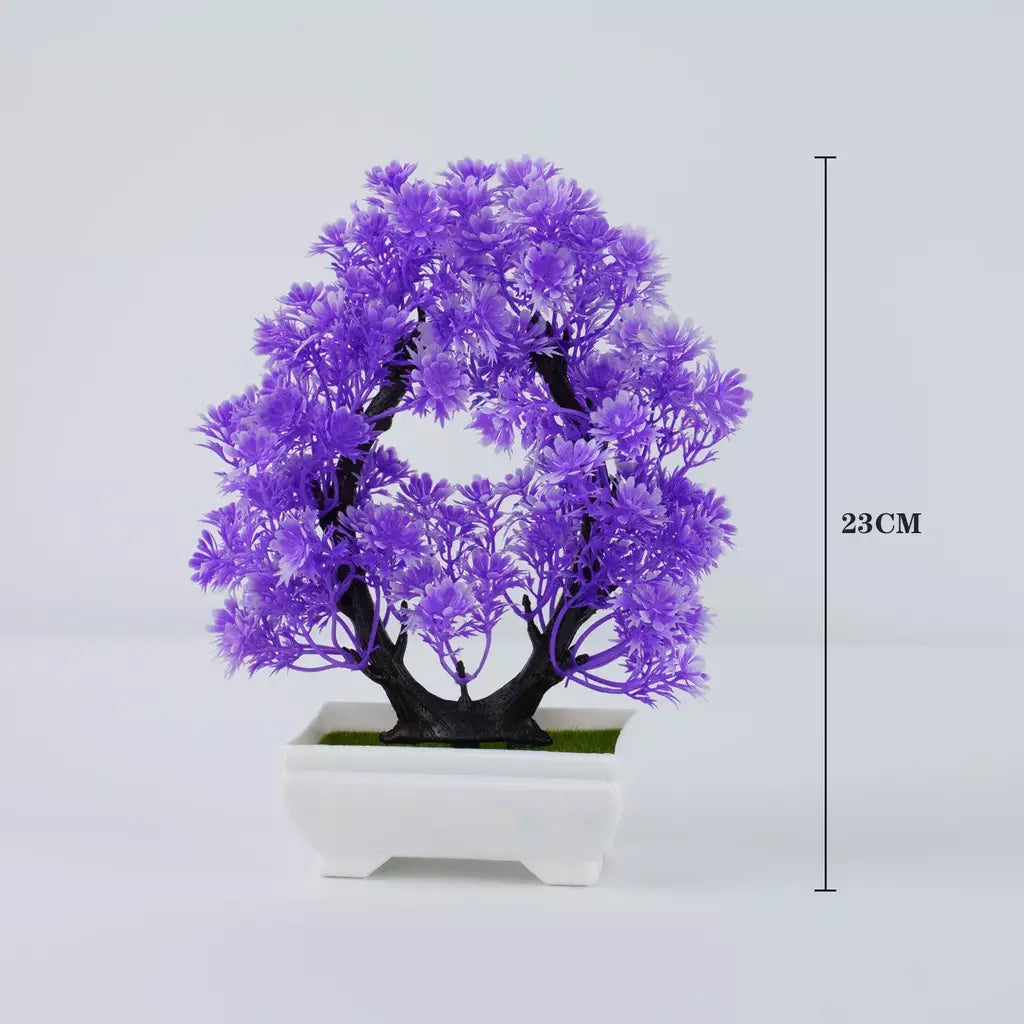 Plantas artificiais em vaso bonsai lindas pequenas plantas de árvore flores falsas ornamentos em vaso para casa jardim decoração oficial do hotel
