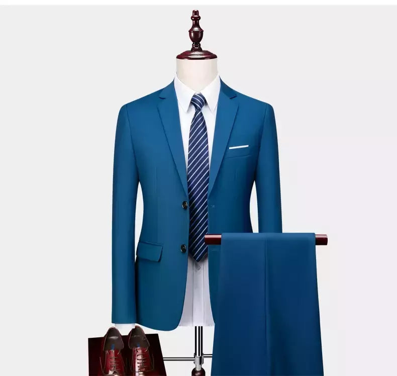 (Jaqueta + Calças) Últimas Homens Terno Set Blazers Formais Slim Fit Negócios Smoking 2 Pcs Terno Do Noivo Vestido de Noiva Homem Terno S-6XL
