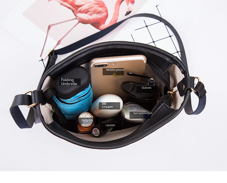 Bolsa de ombro única padrão floral para mulheres, Bolsa de balde pequena, Superfície macia, Material PU, Bolsa Crossbody elegante para senhoras