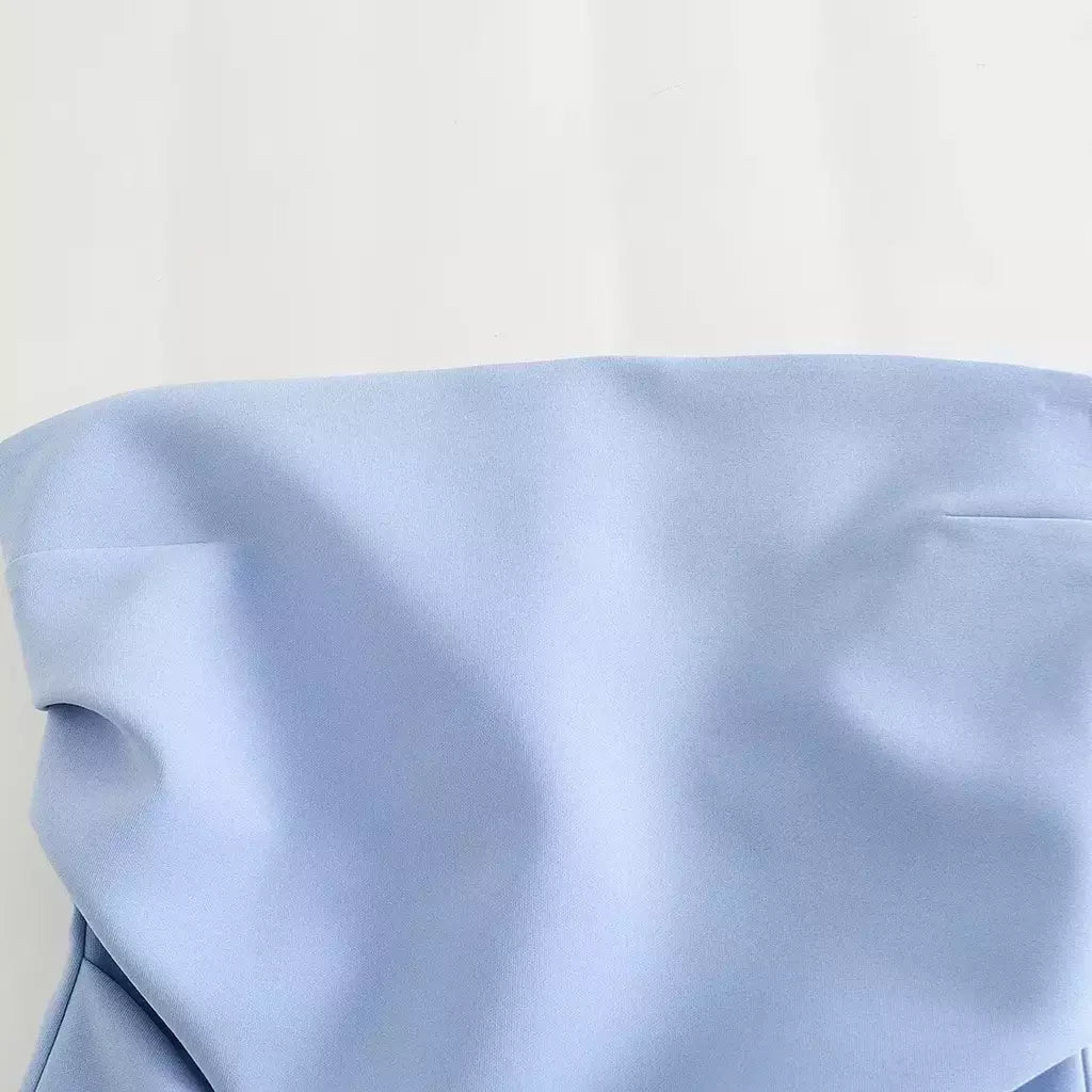 TRAF-Blusa sem mangas sem alças para mulheres, tops femininos, zíper traseiro, roupas de rua, tanque chique, moda verão, nova