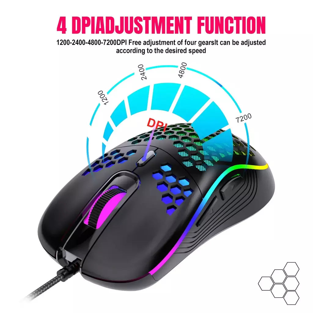 Rato de jogo com fio usb ratos mecânicos usb luz luminosa mouse óptico gamer ratos para computador portátil jogo