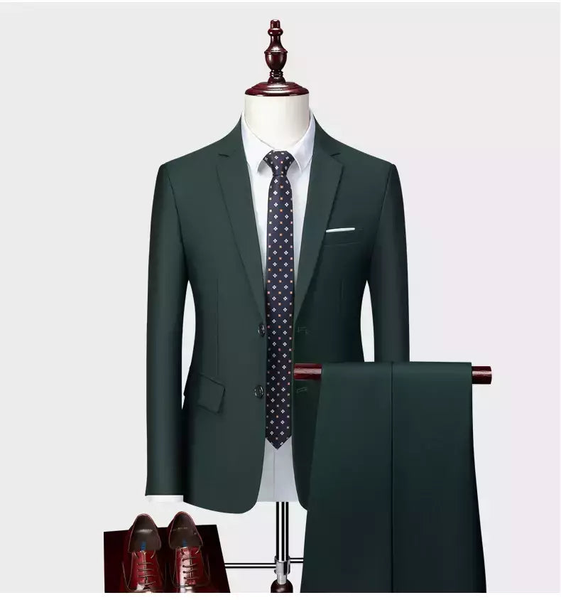 (Jaqueta + Calças) Últimas Homens Terno Set Blazers Formais Slim Fit Negócios Smoking 2 Pcs Terno Do Noivo Vestido de Noiva Homem Terno S-6XL