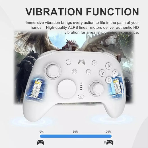 MOBAPAD N1 HD Branco – Controlador Sem Fio para Nintendo Switch & Switch 2, Sticks Hall-Effect, HD Rumble, 6 Eixos, NFC