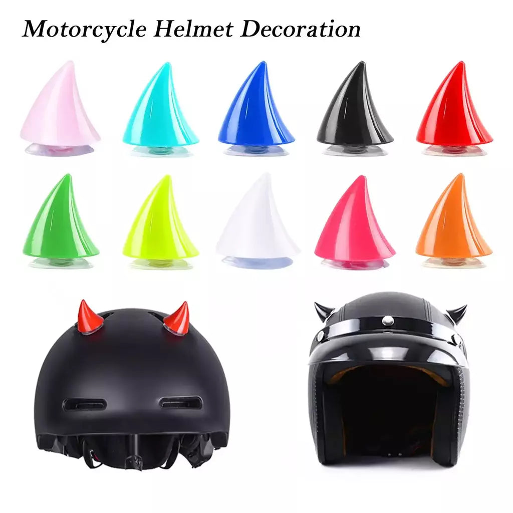 Rubber Devil's Horns para Motocicleta Capacete, Canto, Decoração, Ventosa, Moto, Bicicleta Headwear, Peças, Acessórios, H9T7
