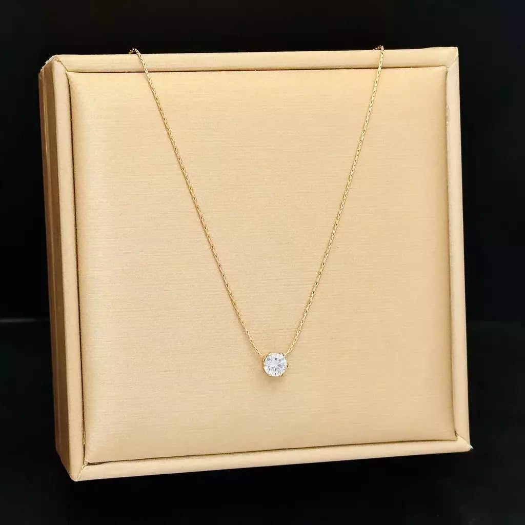 Moda de luxo aço inoxidável cor ouro 6 garra coração zircão pingente colar para mulher requintado não desbota colar jóias