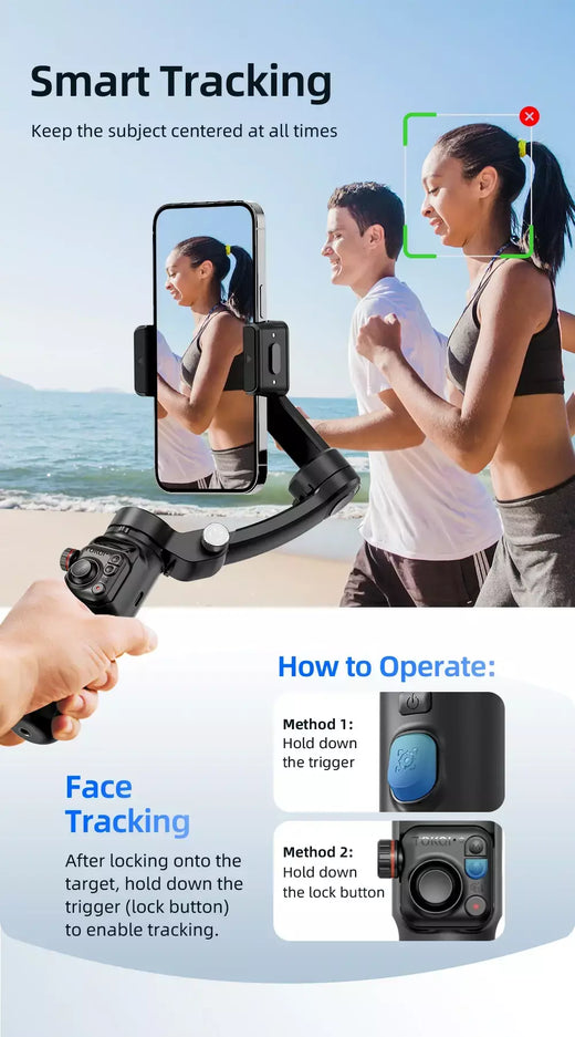 M02 novo estabilizador gimbal portátil de 3 eixos para smartphone com controle remoto sem fio para iphone android telefone rastreamento facial tiktok vlog