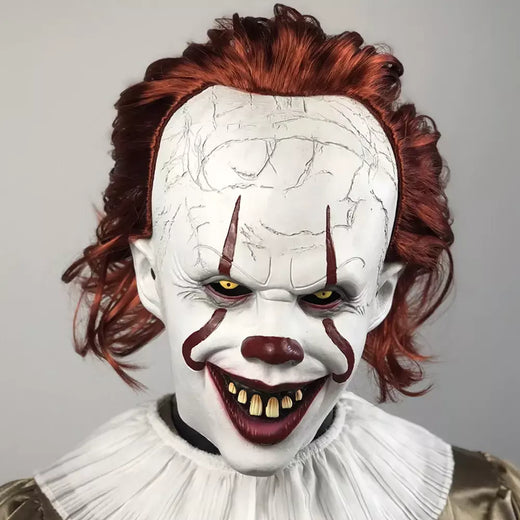 Horror pennywise coringa máscara cosplay assustador assustador demônio mal palhaço assassinos látex capacete halloween carnaval festa traje adereços
