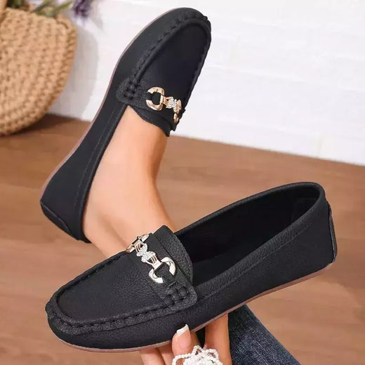 Mocassins casuais e confortáveis para mulheres, deslizamento em apartamentos, dedo do pé redondo, sola sólida, sapatos femininos, novo, outono, 2022, 2024