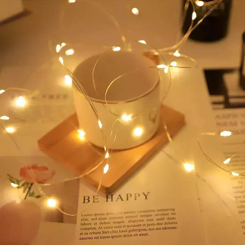 Impermeável USB LED String Lights, Silver Wire, Guirlanda, Luzes de fadas, Natal, Casamento, Feriado, Decoração do partido, 5m