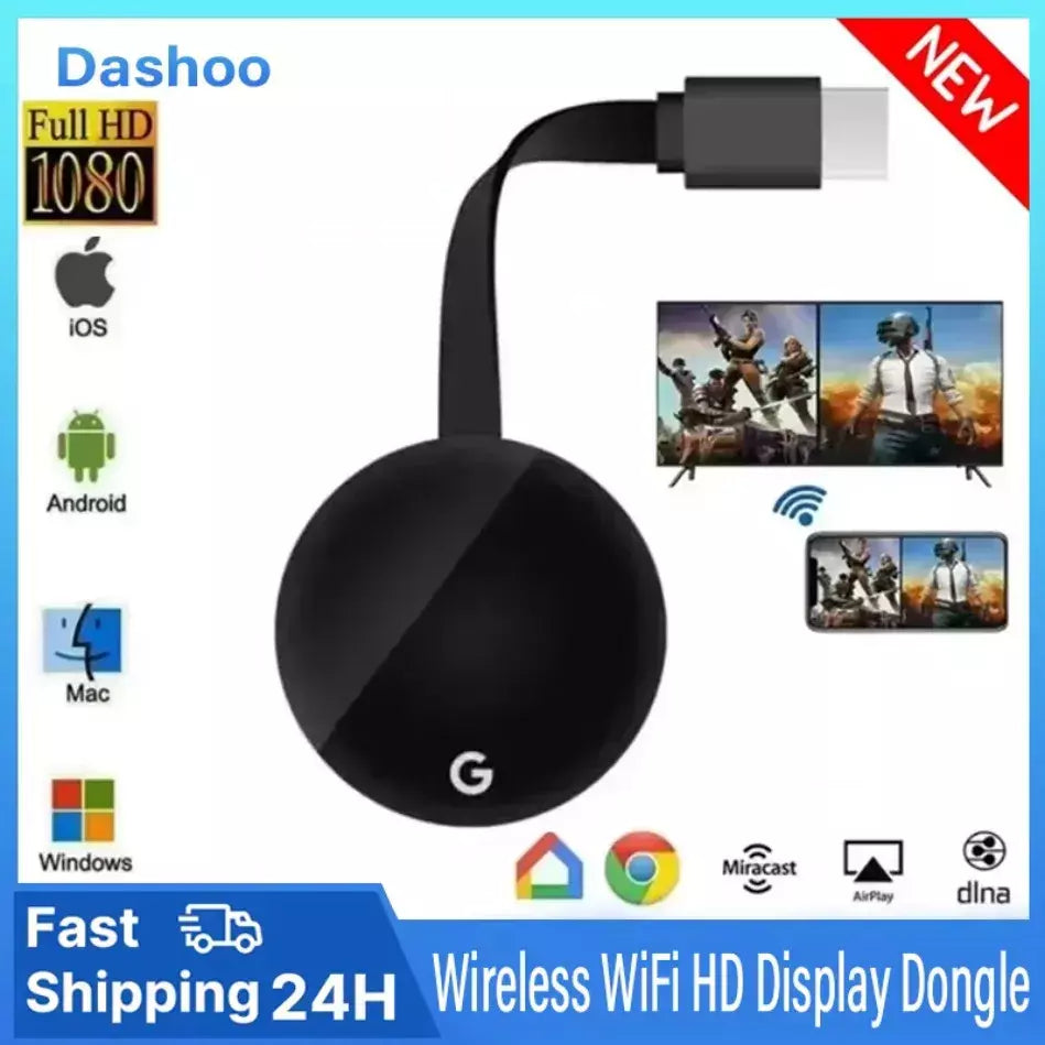 Hdmi-compatível chromecast google sem fio wifi mirascreen hd display dongle mídia streaming de vídeo tv casa inteligente para ios/android
