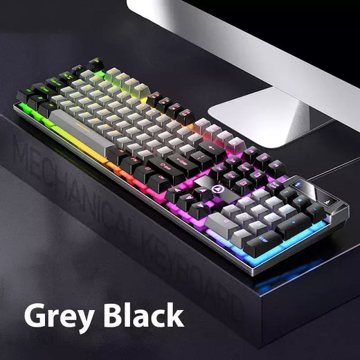 K500 teclado para jogos com fio sensação mecânica laptop desktops pc computador acessórios de escritório 104 teclas teclados com luz de fundo rgb