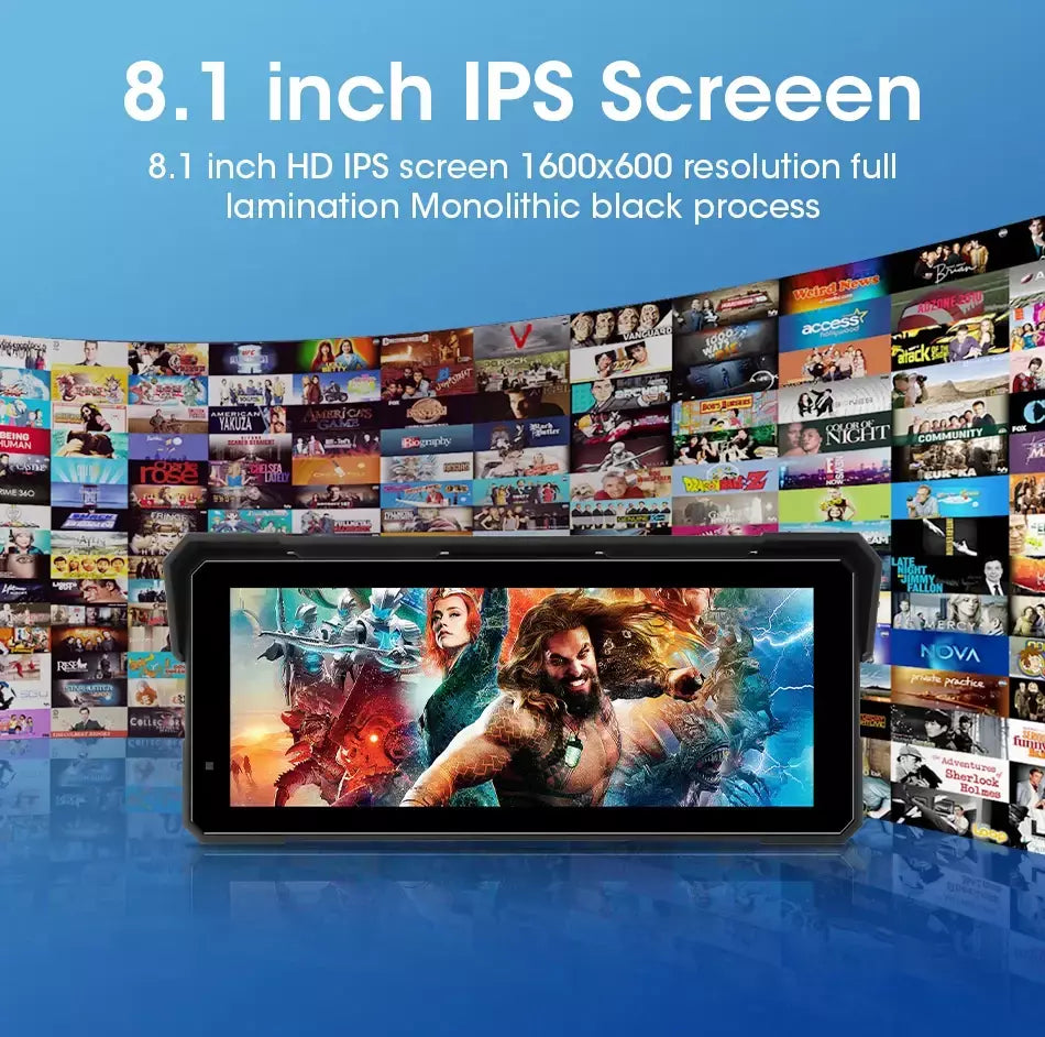 Jmcq portátil 8.1 polegada ip67 à prova dip67 água motocicleta 4k dvr navegação gps sem fio carplay android auto moto gravador monitor