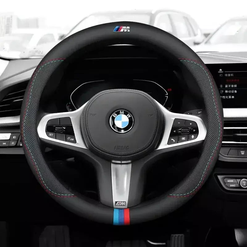 Para bmw m capa de volante do carro g20 f11 e87 f30 f10 x3 g01 x5 f40 f16 m3 x1 x7 1 3 5 7 série couro antiderrapante acessórios