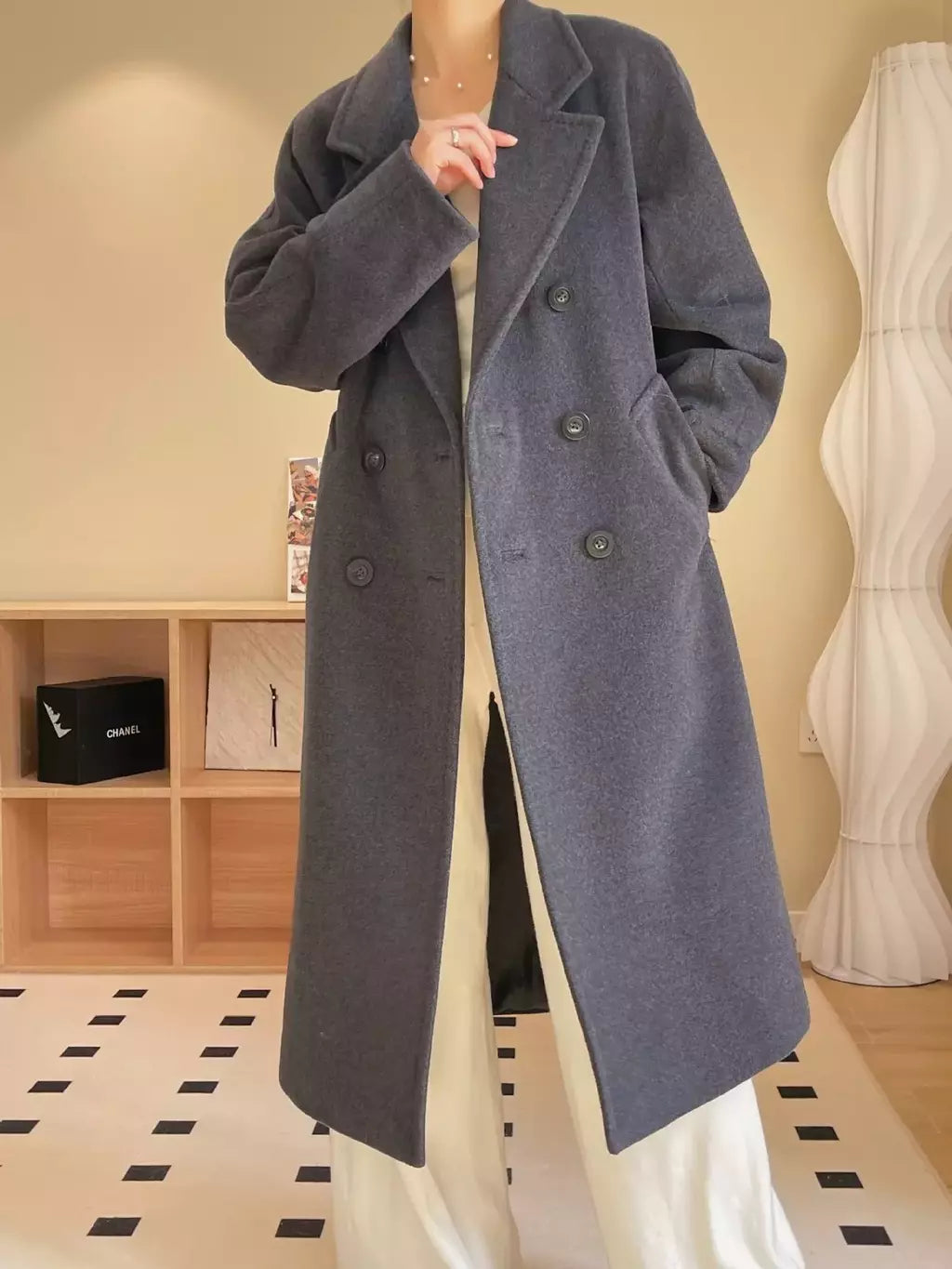 Casaco de Cashmere Camel Classic, casaco de lã de comprimento médio, novo, 101801, outono e inverno