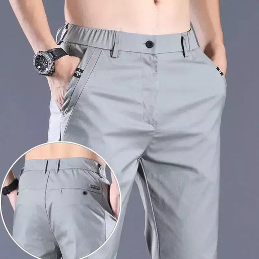 Calça reta masculina de alfaiataria social, calça masculina de algodão, para cima fina e casual, calça empresarial chinesa, clássica, para cima, verão