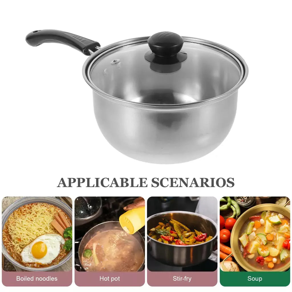 Design de tampa com panela pequena panelas de cozinha panela de sopa universal de aço inoxidável para fogão de indução e fogão a gás
