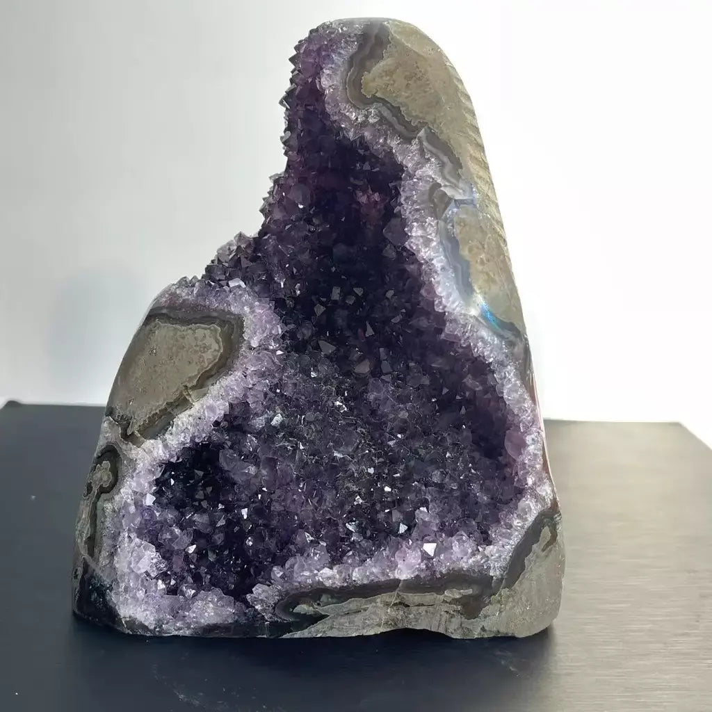 1pc natural ametista cristal cluster quartzo cristais brutos pedra de cura minério mineral decoração para casa roxo cornucópia feng shui pedra