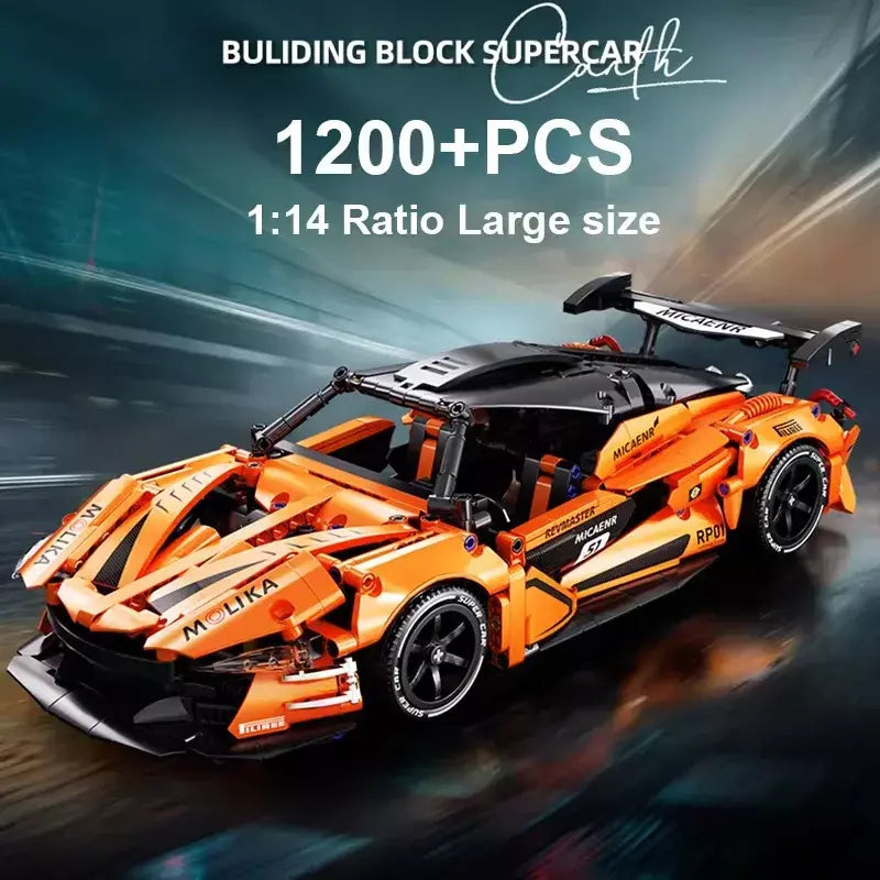 2025 novo 1200 pçs mclaren esportes carro blocos de construção conjunto 1:14 escala kit modelo carro corrida para crianças adulto veículo corrida brinquedos presentes