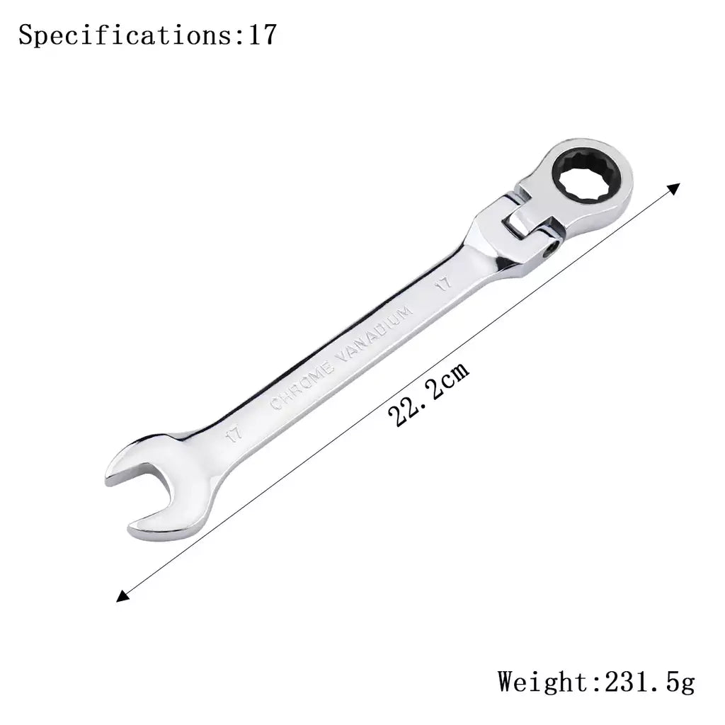 Chave de catraca de chaves, conjunto de ferramentas manuais, catraca de 72 dentes, cabeça flexível, acabamento espelhado, 6mm-27mm, reparo automático e doméstico, 1 peça