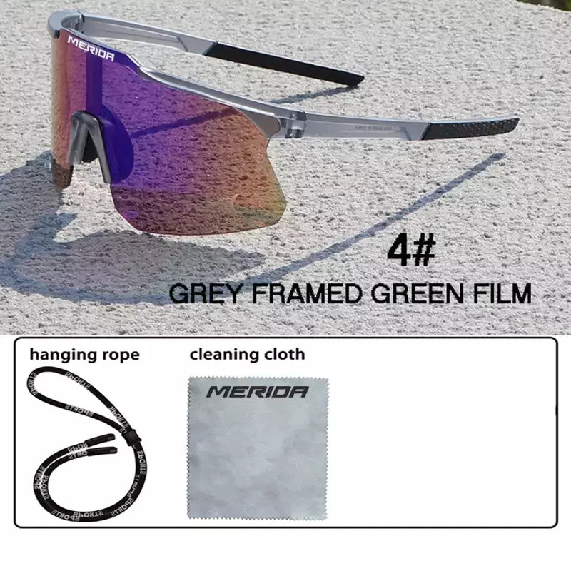 Merida-Óculos de sol para homens e mulheres, óculos esportivos, UV400, óculos de equitação, mountain bike, bicicleta de estrada, lentes ao ar livre com estojo