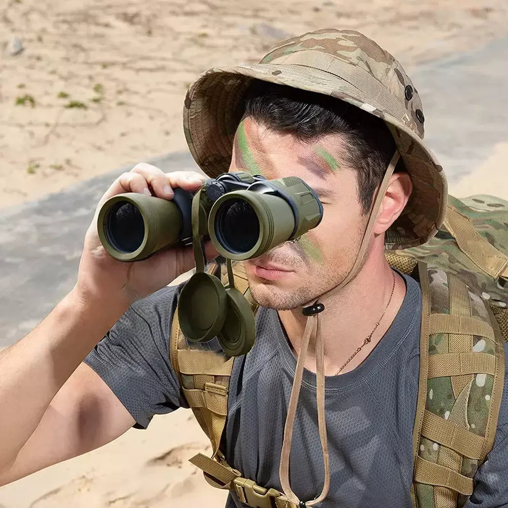 Binóculos militares 20x50 para adultos com adaptador de smartphone com prisma BAK4 Lente FMC Telescópio Binóculos táticos para caminhadas