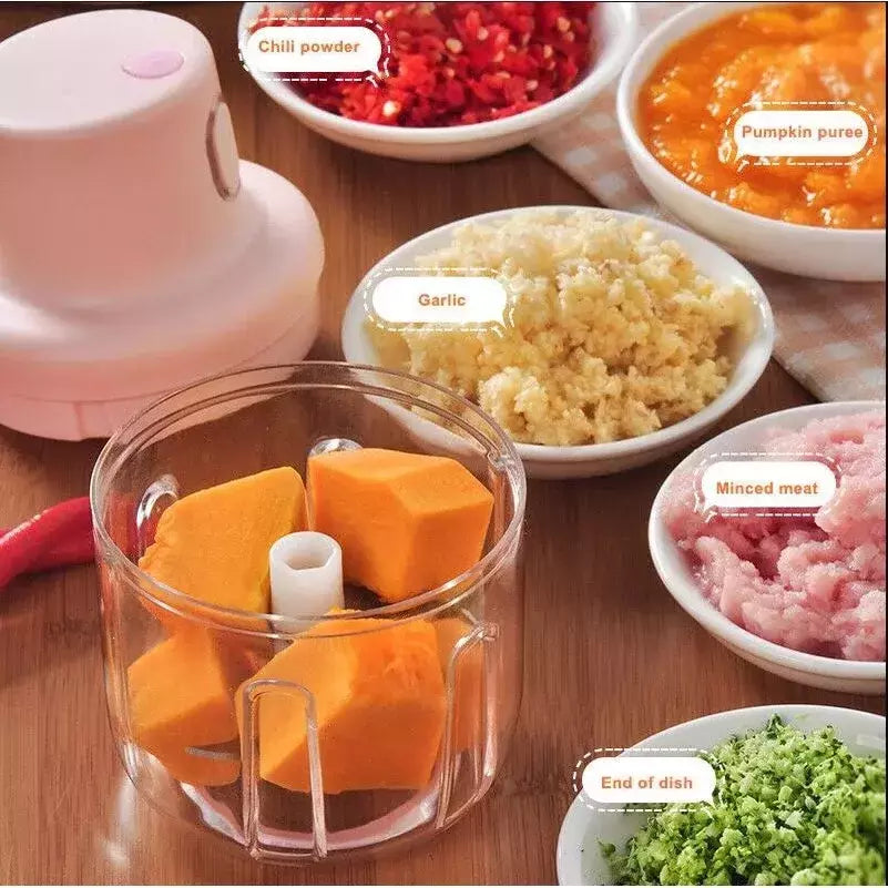 Mini helicóptero elétrico do alho, Moedor de carne, Máquina do Masher do alho, Resistente durável, Gengibre, Triturador de legumes